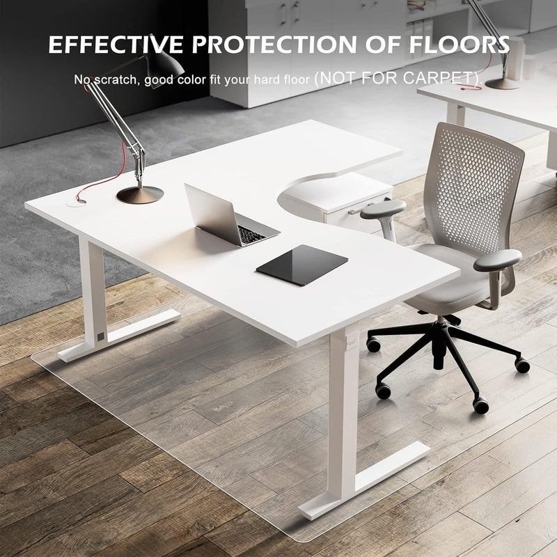 SALLOUS Office Chair Mat for Hard Floors, 63" x 51" Large Chair Mat for Hardwood Floors, Slip Resistant Floor Protector Desk Mat for Home, Waterproof Vinyl Floor Mat for Gaming Chairs (Clear) - Image 4